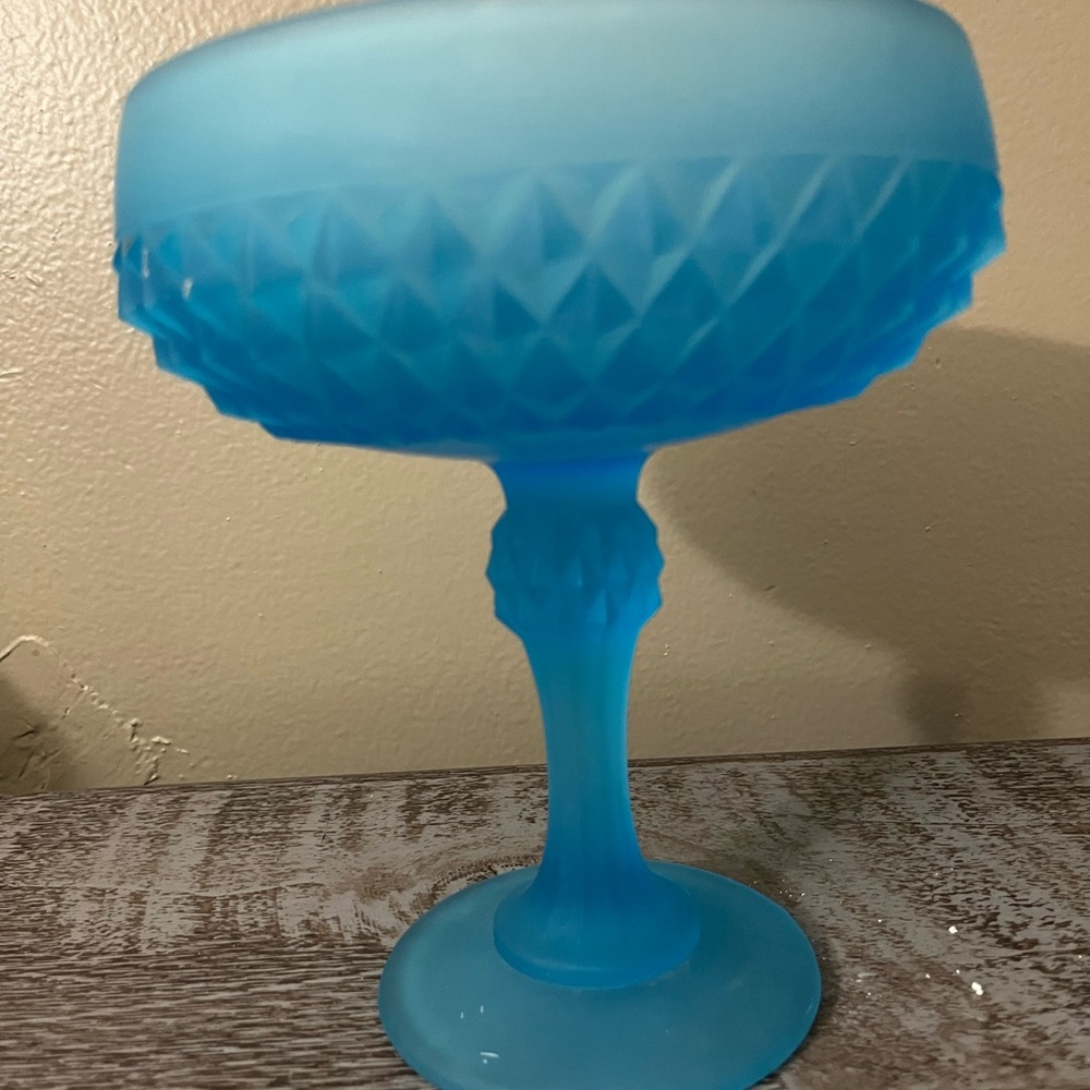 Vintage Indiana Glass Diamond Point Compote